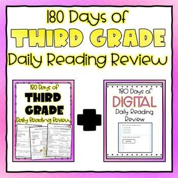 Preview of 3rd Grade Daily Reading Review Bundle - 180 Days of Spiral Review