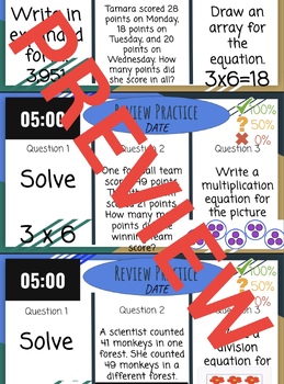 Preview of 3rd Grade Daily Review Math 3rd and 4th 9 Weeks Skills 100% EDITABLE