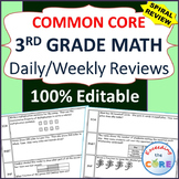 3rd Grade Daily or Weekly Spiral Math Review {Common Core}