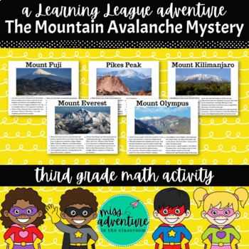 Preview of 3rd Grade December Math Adventure- The Mountain Avalanche Mystery