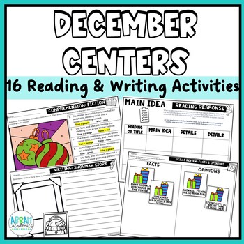 Preview of 3rd Grade December Literacy Centers - Reading & Writing Choice Board Activities