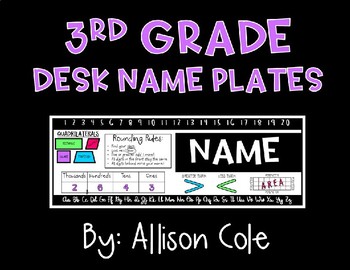 Preview of 3rd Grade Desk Name Plates
