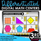 3rd Grade Differentiated Digital Math Centers Geometry