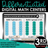 3rd Grade Differentiated Digital Math Centers Place Value 3.NBT