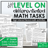 3rd Grade Differentiated Math Tasks Multiplication and Div