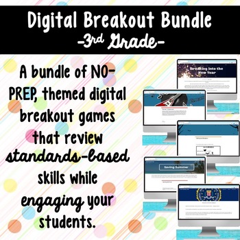 Preview of 3rd Grade Digital Breakout Bundle