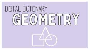 Preview of 3rd Grade Digital Dictionary Geometry
