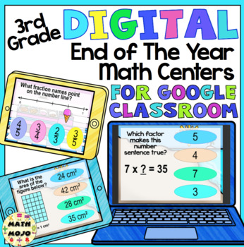 Preview of 3rd Grade Digital End Of The Year Math Centers