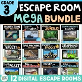 3rd Grade End of Year Digital Escape Room Bundle - Math EL