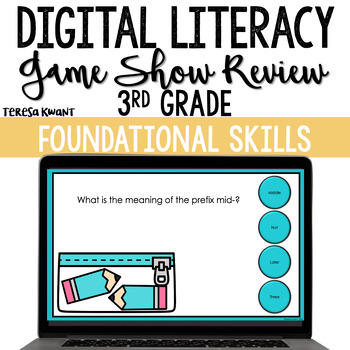 Preview of 3rd Grade Digital Foundational Skills Test Prep Game Google Slides & PowerPoint