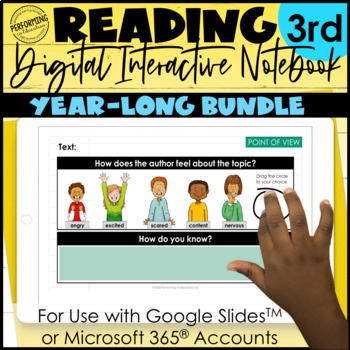 Preview of 3rd Grade Digital Interactive Reading Notebooks | Year-Long Bundle ALL STANDARDS