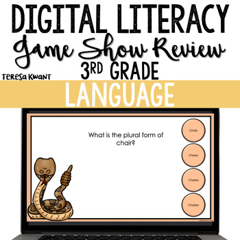 Preview of 3rd Grade Digital Language Test Prep Game Google Slides & PowerPoint