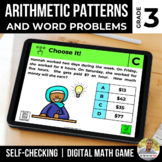 3rd Grade Digital Math Game | Word Problems and Patterns |
