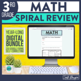 3rd Grade Digital Math Spiral Review Distance Learning Sel