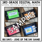 3rd Grade Digital Math Spiral Review Growing Bundle - Dist