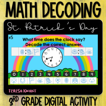 Preview of 3rd Grade Digital Math St. Patrick's Day Activity Center Time & Mass Measurement