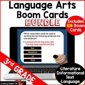 Preview of 3rd Grade Language Arts Digital Boom Cards Bundle