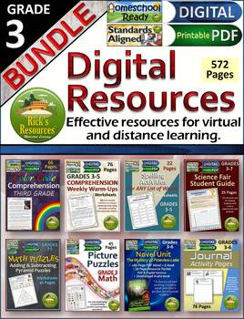 Preview of 3rd Grade Resources Bundle - PDF and Digital Versions