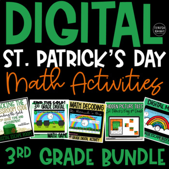 Preview of 3rd Grade Digital St. Patrick's Day Math Activities and Centers