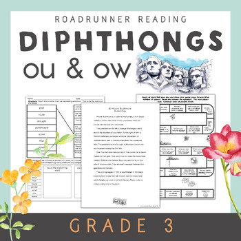 Preview of 3rd Grade Diphthongs ou & ow Reading and Spelling Activities