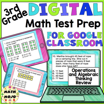 3rd Grade Distance Learning Math Test Prep Operations and Algebraic