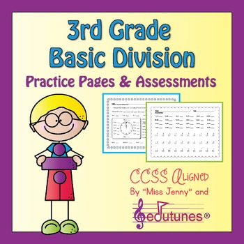Preview of 3rd Grade Division Fluency and Review Worksheets | Digital