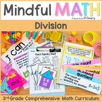 Preview of 3rd Grade Division Math Unit - Fact Practice, Games, Math Centers, & Worksheets