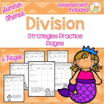3rd grade division worksheets summer themed practice