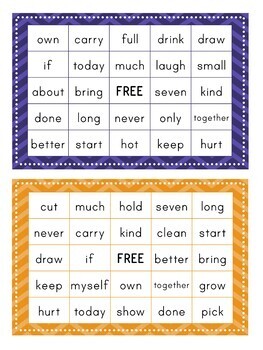 3rd Grade Dolch Sight Word BINGO Card Printable: Includes 30 cards!
