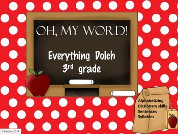 Preview of 3rd Grade Dolch Packet:Alphabetizing, Guide Words, Syllables, & Sentence Writing