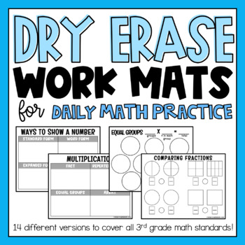 Preview of 3rd Grade Dry Erase Work Mats - Daily Math Practice