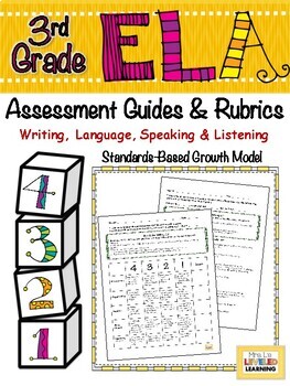 Preview of 3rd Grade ELA Assessment Rubrics for Writing, Language, SL - Marzano Scales