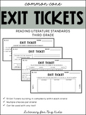 3rd Grade ELA Common Core Reading Literature Exit Tickets 