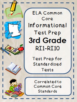 Preview of 3rd Grade ELA Common Core Test Prep: All Informational Standards