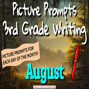 Preview of 3rd Grade ELA Daily Writing Prompts Pictures Activities Fall Autumn Bundle
