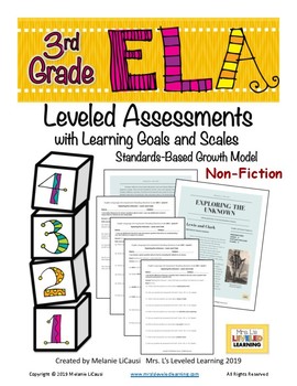 Preview of 3rd Grade ELA Leveled Reading Assessment 3RI.1 - Differentiation, Growth Mindset