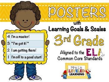 Preview of 3rd Grade ELA Marzano Learning Goals and Scales Posters for Differentiation