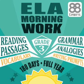 Preview of 3rd Grade ELA Morning Work - Full Year Mega-Bundle (CCSS)