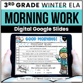 3rd Grade ELA Morning Work Slides | Winter Daily Review Ac