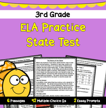 Preview of 3rd Grade ELA Practice State Test #3