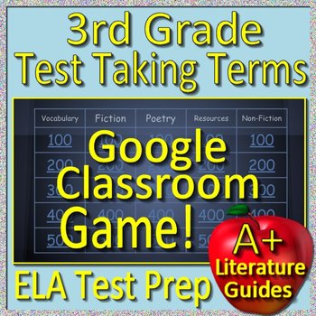 Preview of 3rd Grade ELA Reading Test Prep Game for Google Classroom