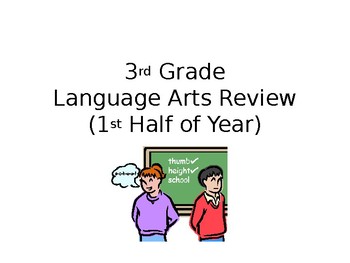 Preview of 3rd Grade ELA Review-1st Half of Year