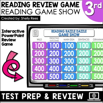Preview of 3rd Grade ELA Review Game Show 3rd Grade Reading Test Prep End of Year ELA 