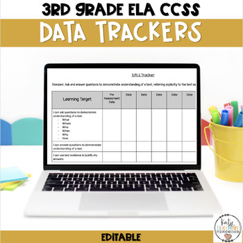 Preview of 3rd Grade ELA Self-Assessment Trackers