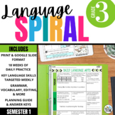 3rd Grade ELA Spiral Review | 1st Semester Daily Language 