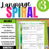 3rd Grade ELA Spiral Review: Grammar Morning Work Daily La