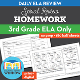 3rd Grade ELA Spiral Review Homework, Fast Finishers, Exit