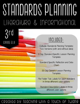Preview of 3rd Grade ELA Standards Planning Tool Kit