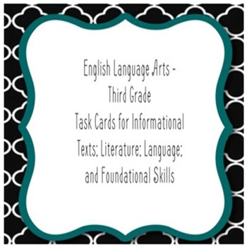 Preview of 3rd Grade ELA Task Cards / Seat Work - Informational Text, Literature, Language
