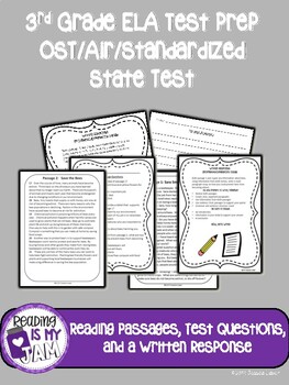 Preview of No Prep ELA 3rd Gr. Test Practice 1: Aligned w/OST, FSA, OAA, PARCC